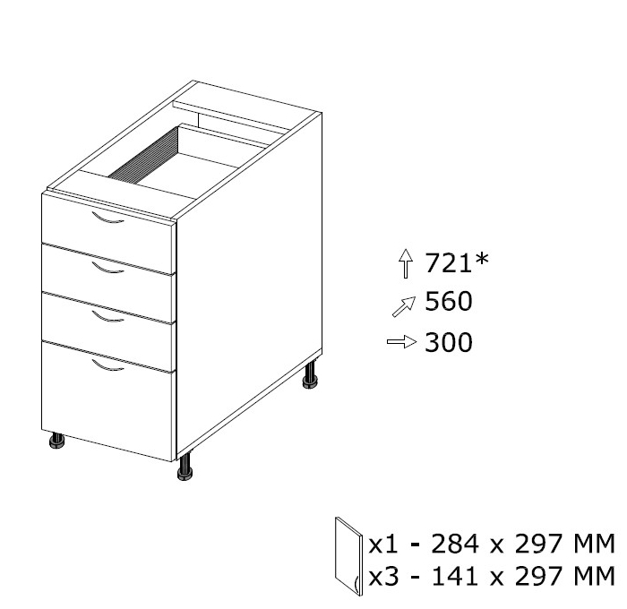 Alakaappi SSZ 3/3+1 MX L 300 x K 721 Alakaappi SSZ 3/3+1 MX L 300 x K 721